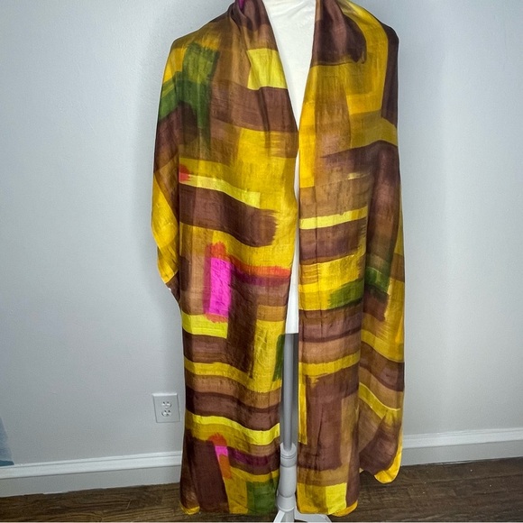 Oversized Colorblock Wrap/ Shawl Boho Art to Wear‎ OS - Picture 7 of 12